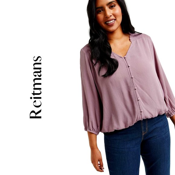 Reitmans 34 Sleeve Buttoneddown Blouse 